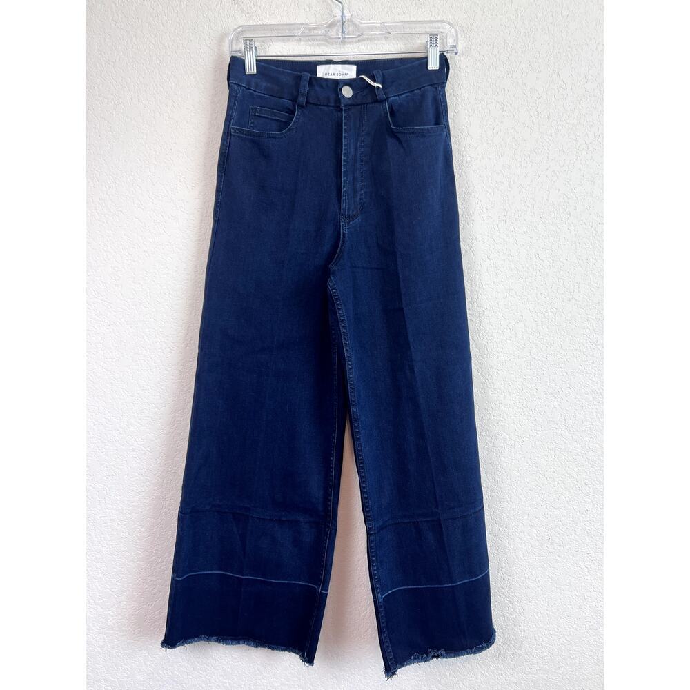 New Dear John Audrey Dark Blue High Rise Cropped Wide Leg Jeans Size 27
